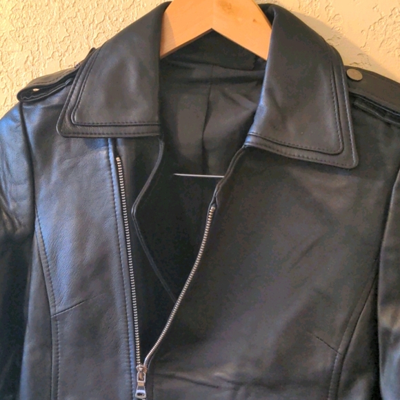 🔴SOLD🔴 Genuine lamb leather jacket, size S/2-4, NWOT - Picture 2 of 6